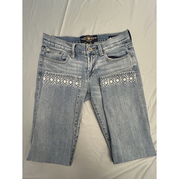 Lucky Brand Sweet Crop Jeans Women's Size 0/25 Light Blue Stretch Denim Mid Rise - Picture 1 of 9